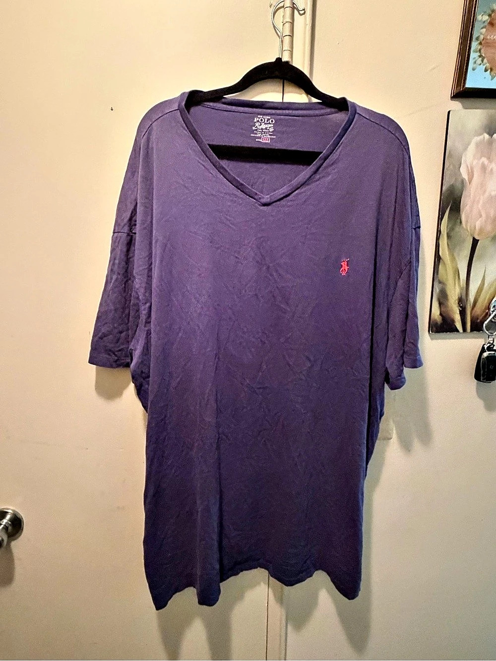Polo Ralph Lauren Men's Cotton V-Neck Tee 4XL  Purple